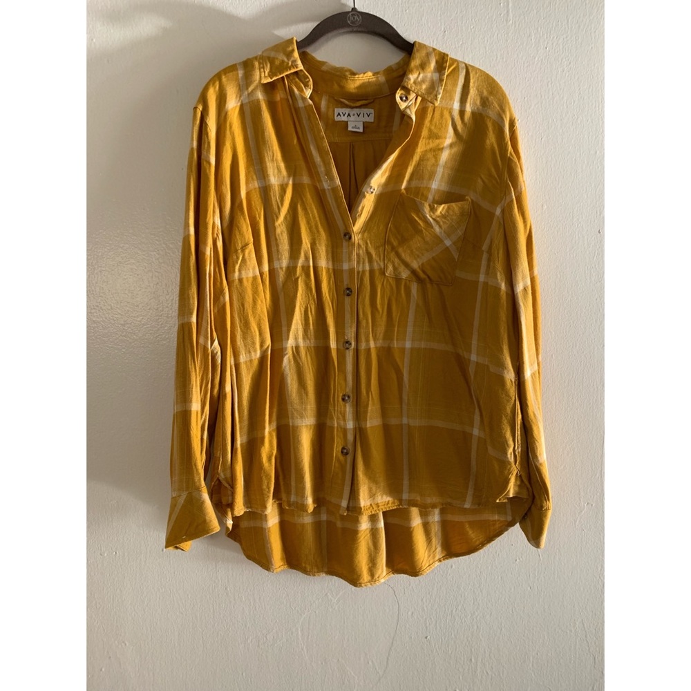 Mustard and White Flannel Shirt
